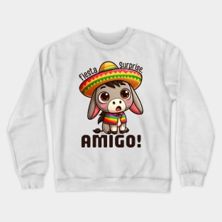 Kawaii cinco de mayo donkey Crewneck Sweatshirt